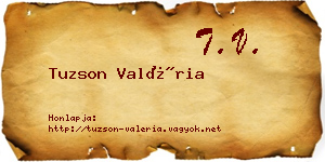 Tuzson Valéria névjegykártya